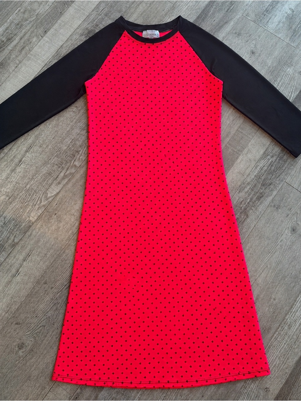 Swim Dress Modest Girls' Pink & Black Polka Dot Dress Size 12 NWOT